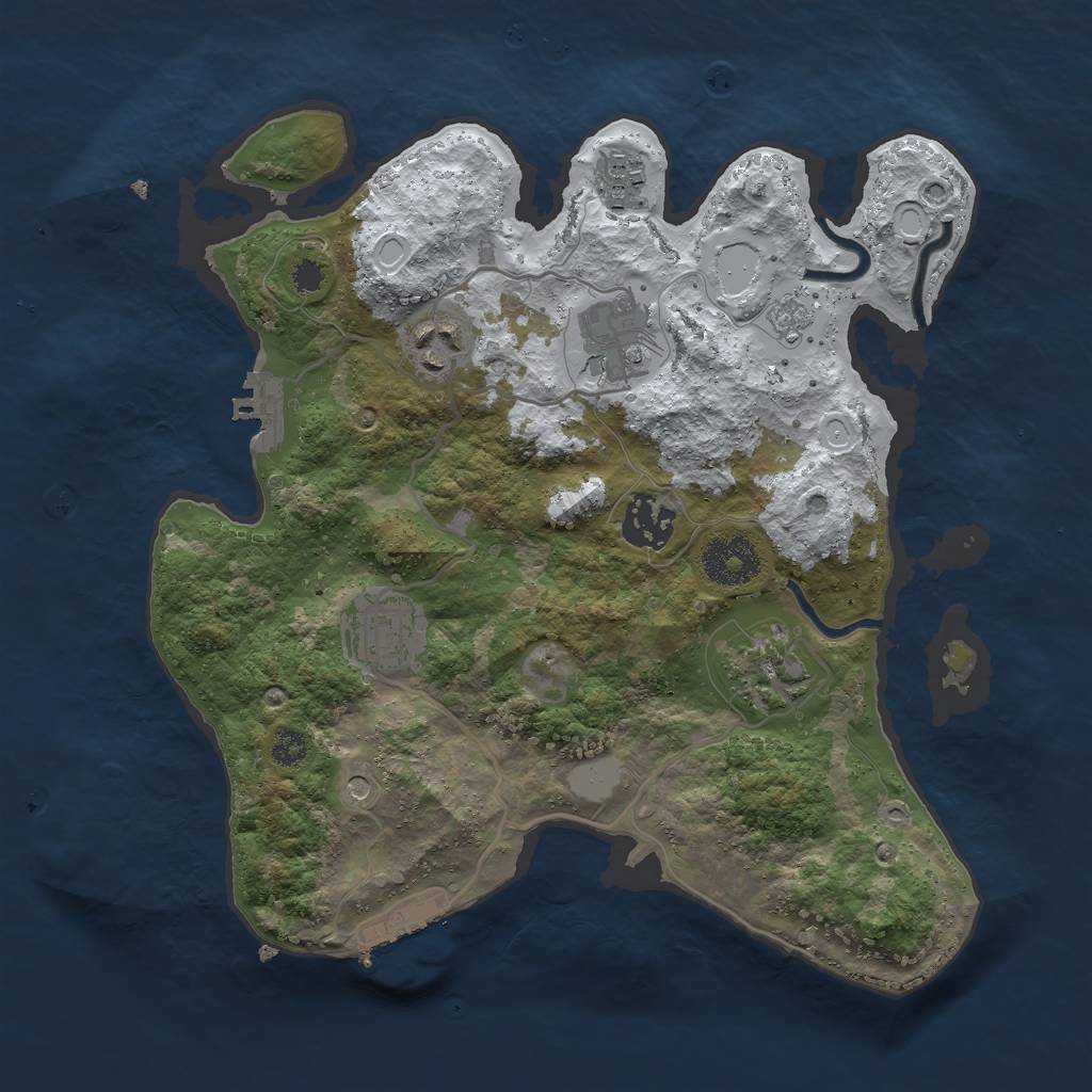Rust Map: Procedural Map, Size: 3000, Seed: 140311868, 15 Monuments