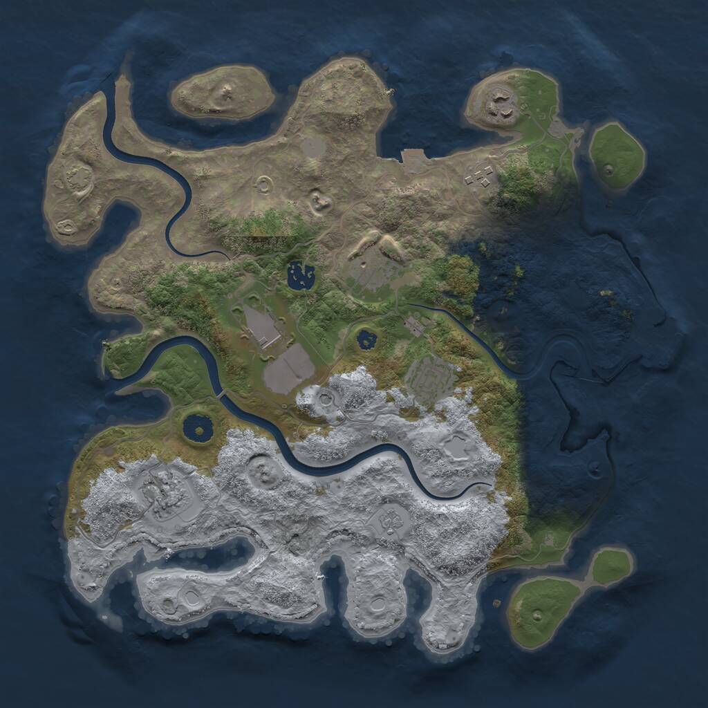 Rust Map: Procedural Map, Size: 3600, Seed: 1519985573, 12 Monuments