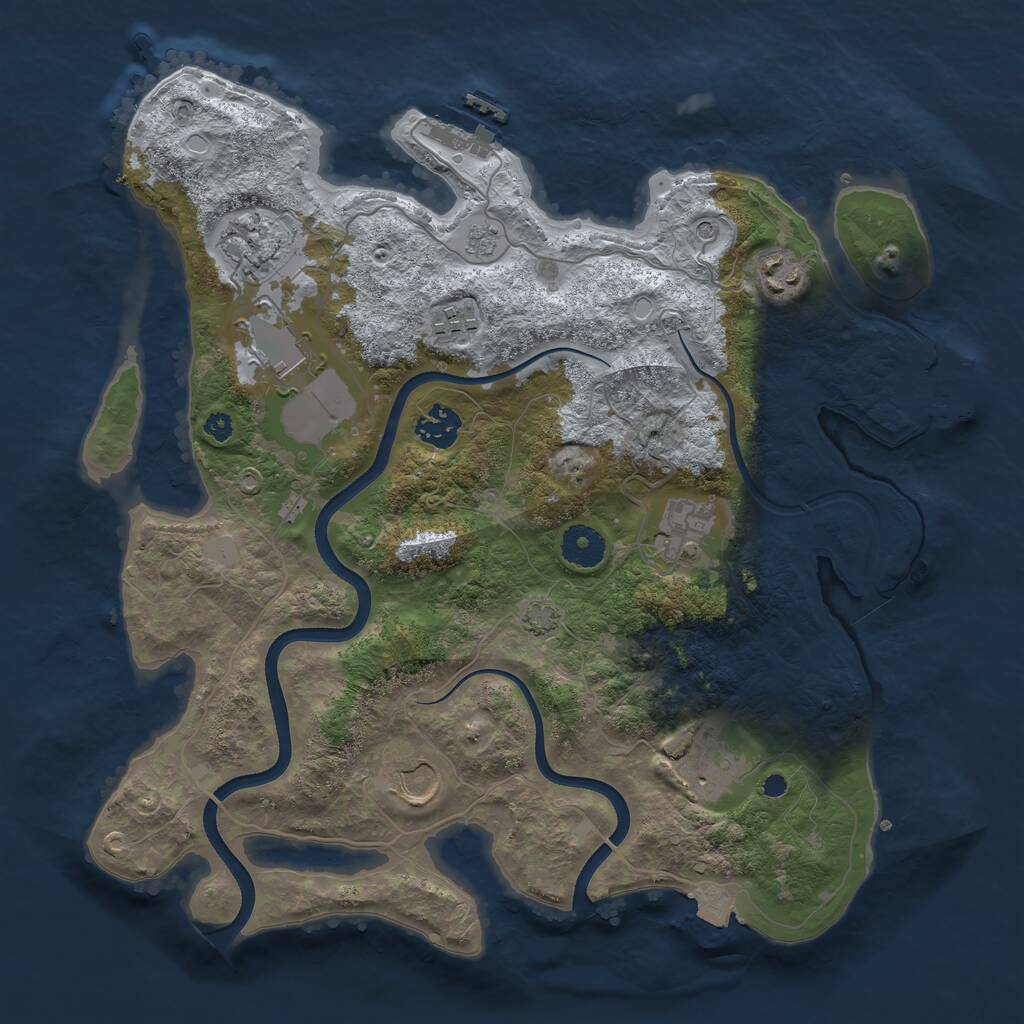 Rust Map: Procedural Map, Size: 3600, Seed: 549447718, 14 Monuments