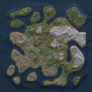 Thumbnail Rust Map: Procedural Map, Size: 3700, Seed: 545342478, 18 Monuments