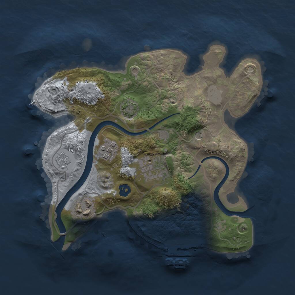 Rust Map: Procedural Map, Size: 2350, Seed: 123456, 8 Monuments