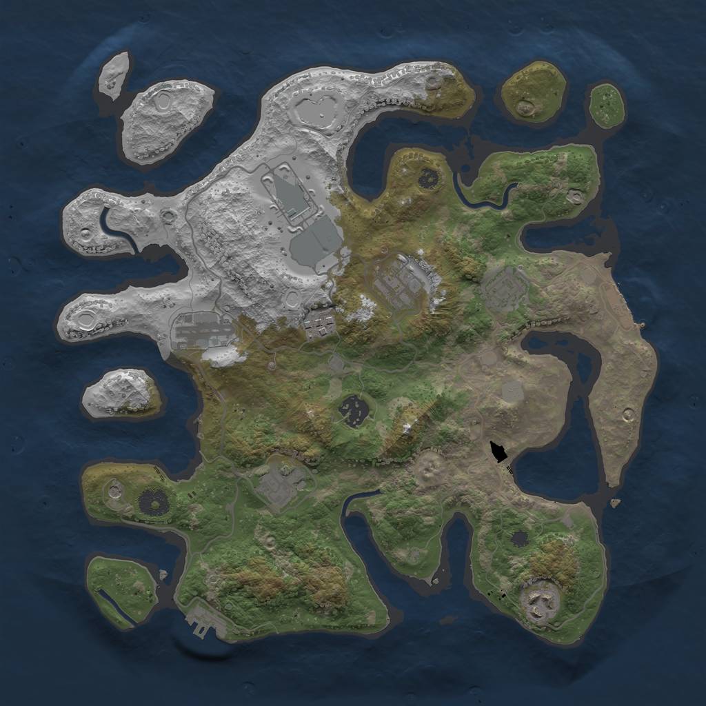 Rust Map: Procedural Map, Size: 3600, Seed: 602159114, 16 Monuments