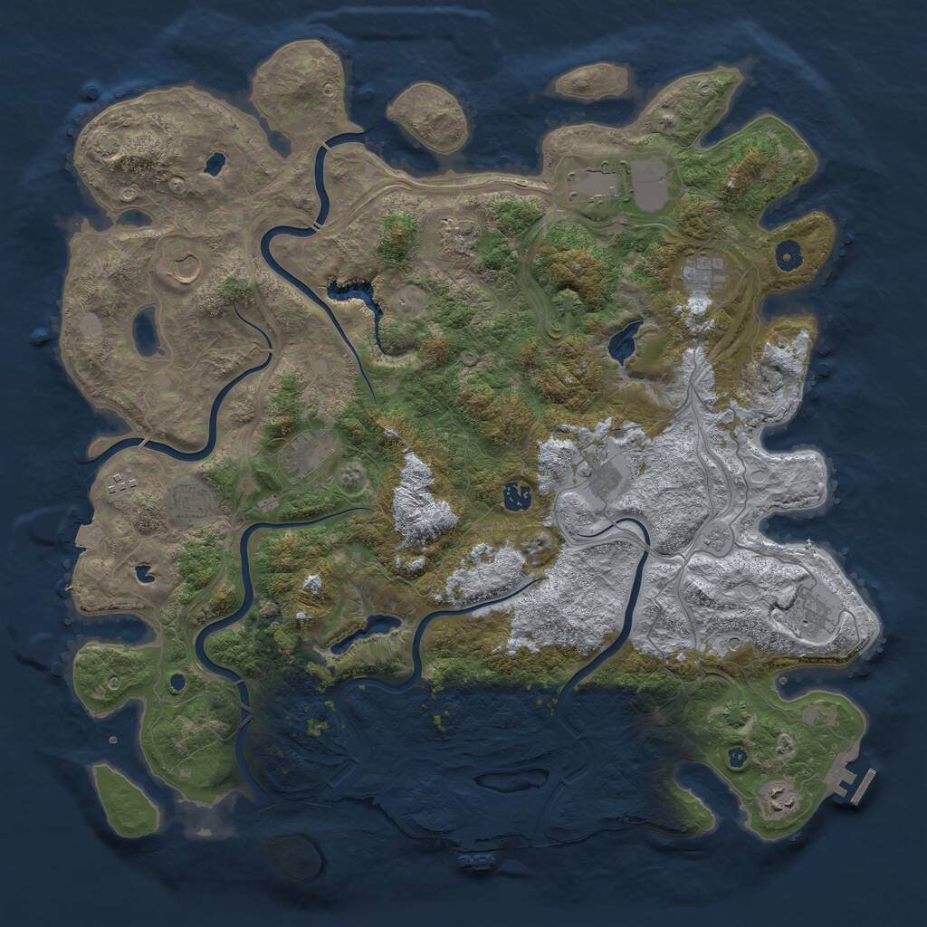 Rust Map: Procedural Map, Size: 4786, Seed: 3594258, 17 Monuments