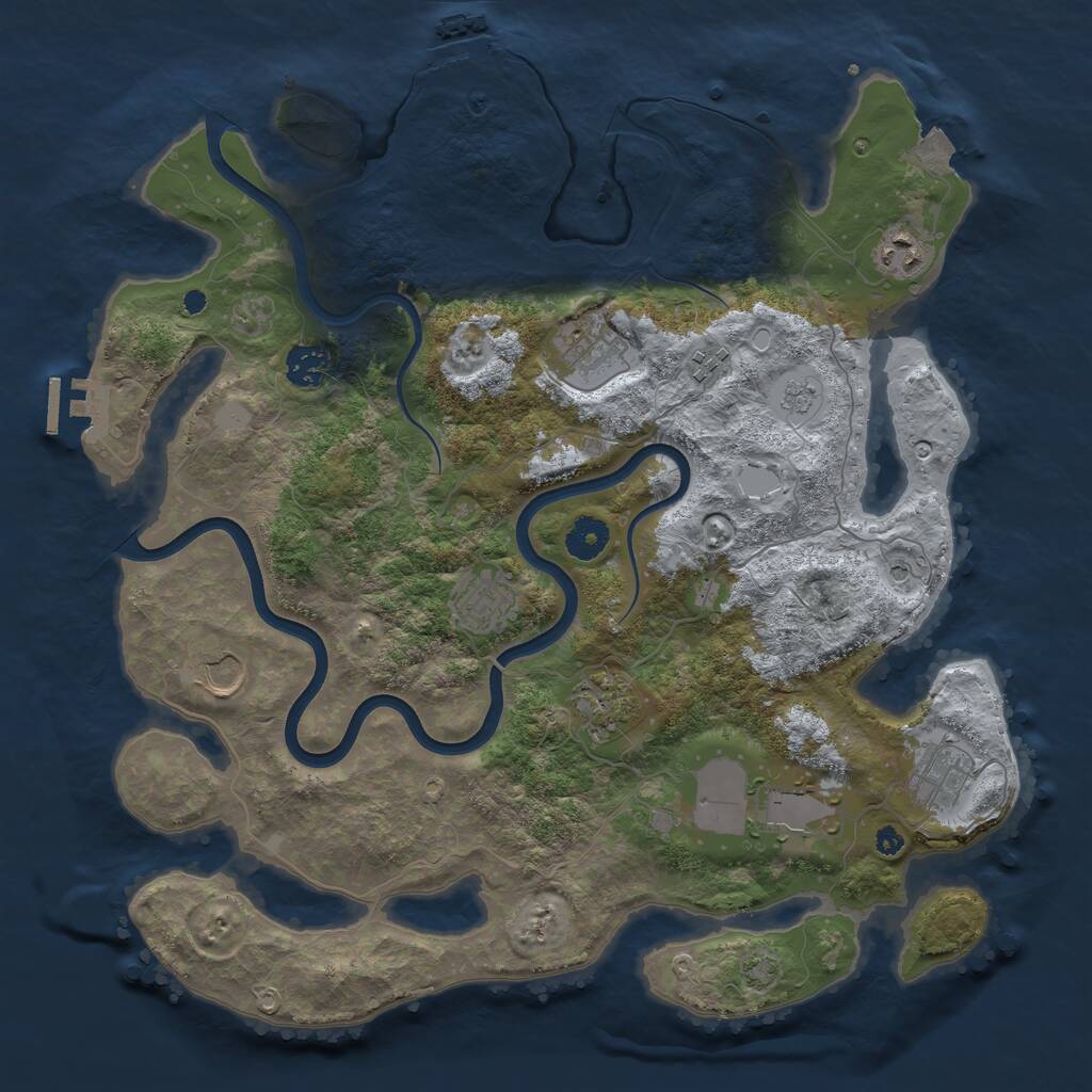 Rust Map: Procedural Map, Size: 3850, Seed: 637531371, 15 Monuments