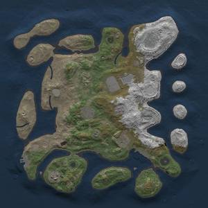 Thumbnail Rust Map: Procedural Map, Size: 3500, Seed: 654783725, 15 Monuments