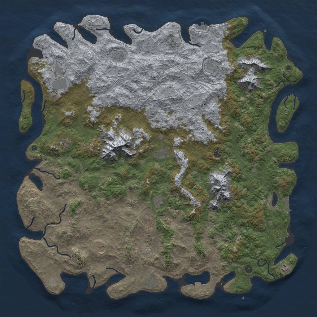 Rust Map: Procedural Map, Size: 6000, Seed: 1951477805, 19 Monuments