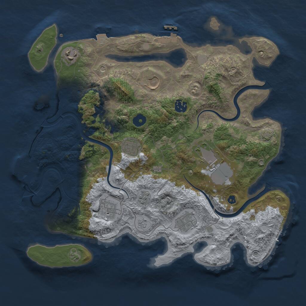 Rust Map: Procedural Map, Size: 3600, Seed: 27698911, 14 Monuments