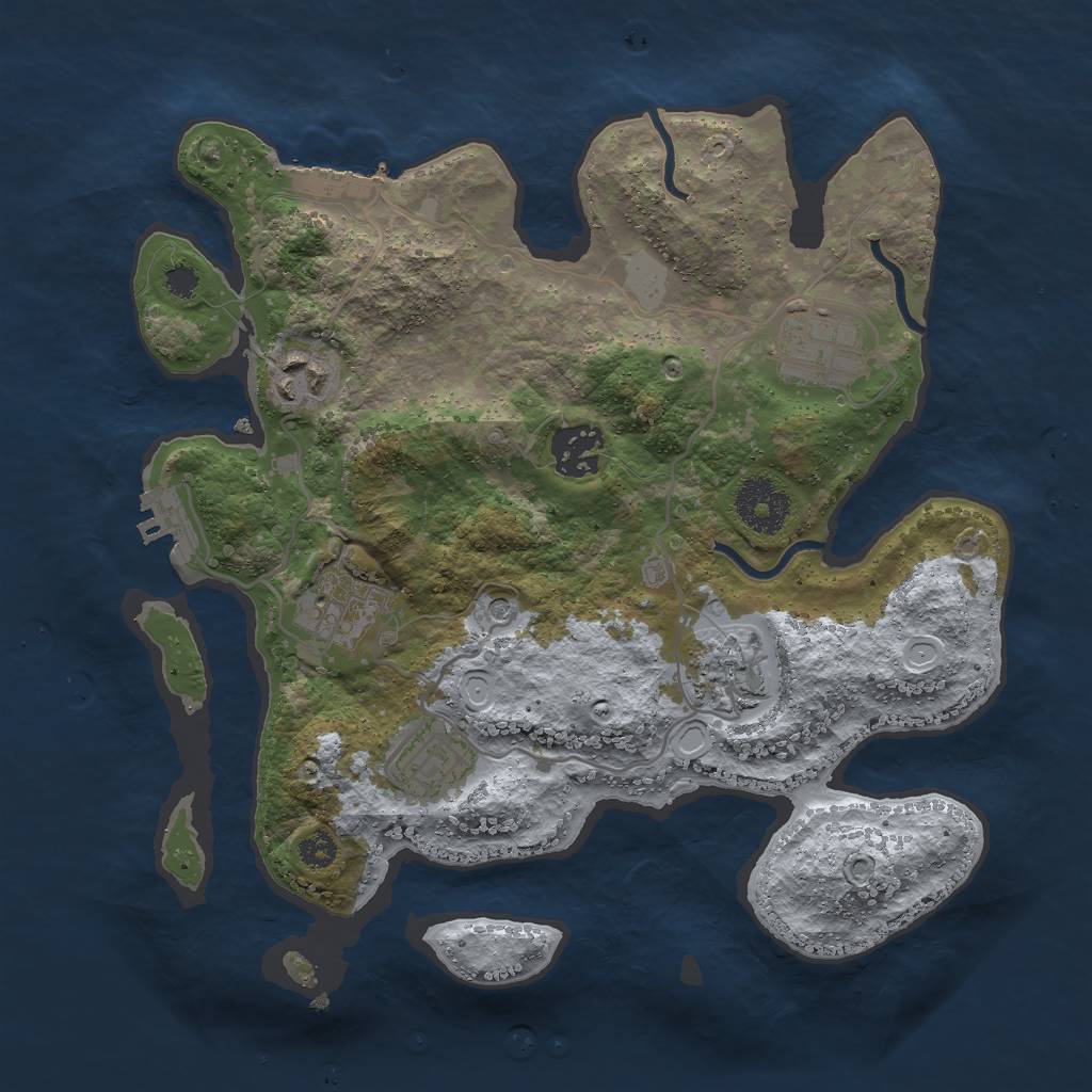Rust Map: Procedural Map, Size: 3000, Seed: 1839956778, 12 Monuments