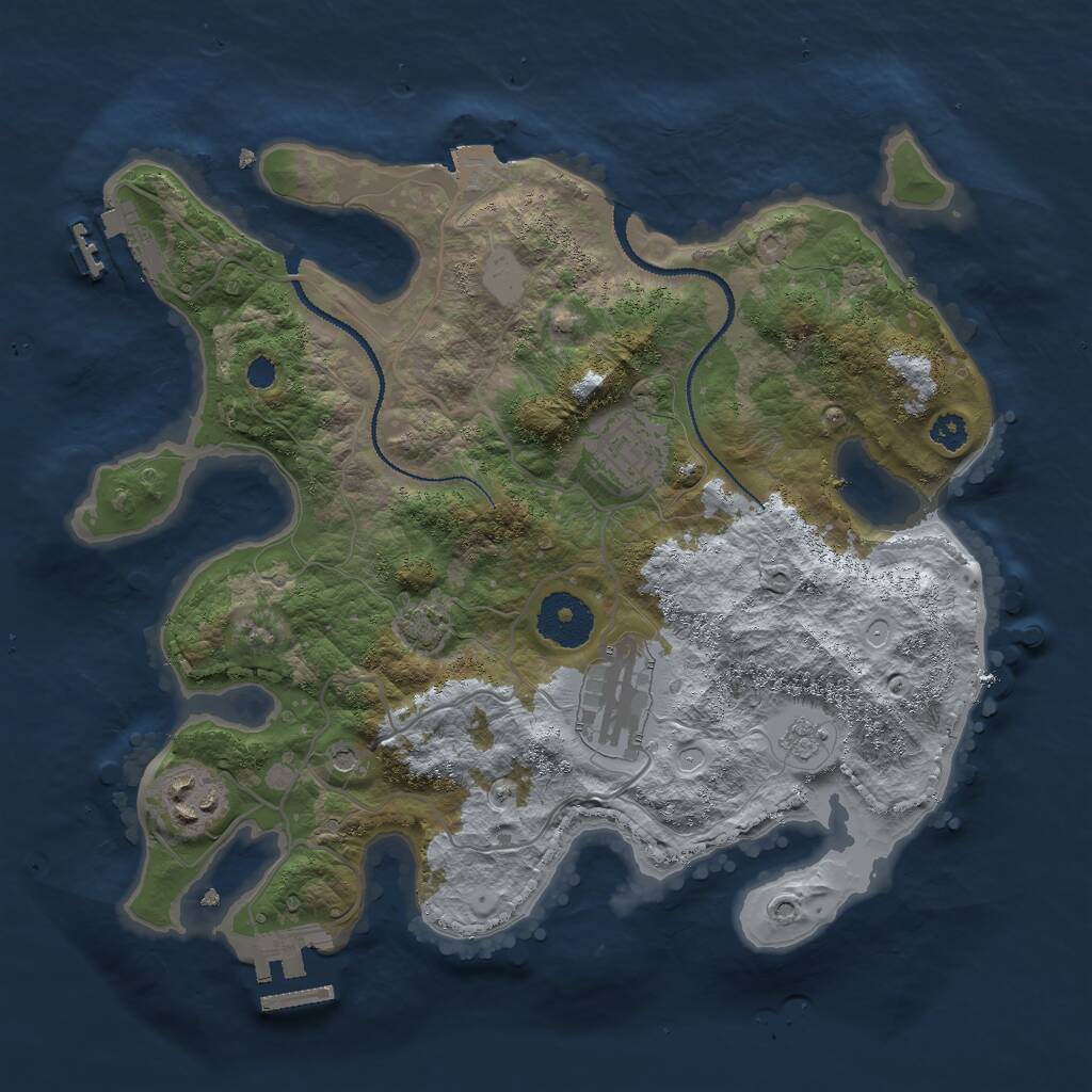 Rust Map: Procedural Map, Size: 3000, Seed: 651928, 9 Monuments