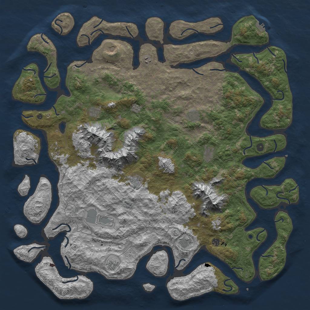 Rust Map: Procedural Map, Size: 6000, Seed: 18814058, 18 Monuments