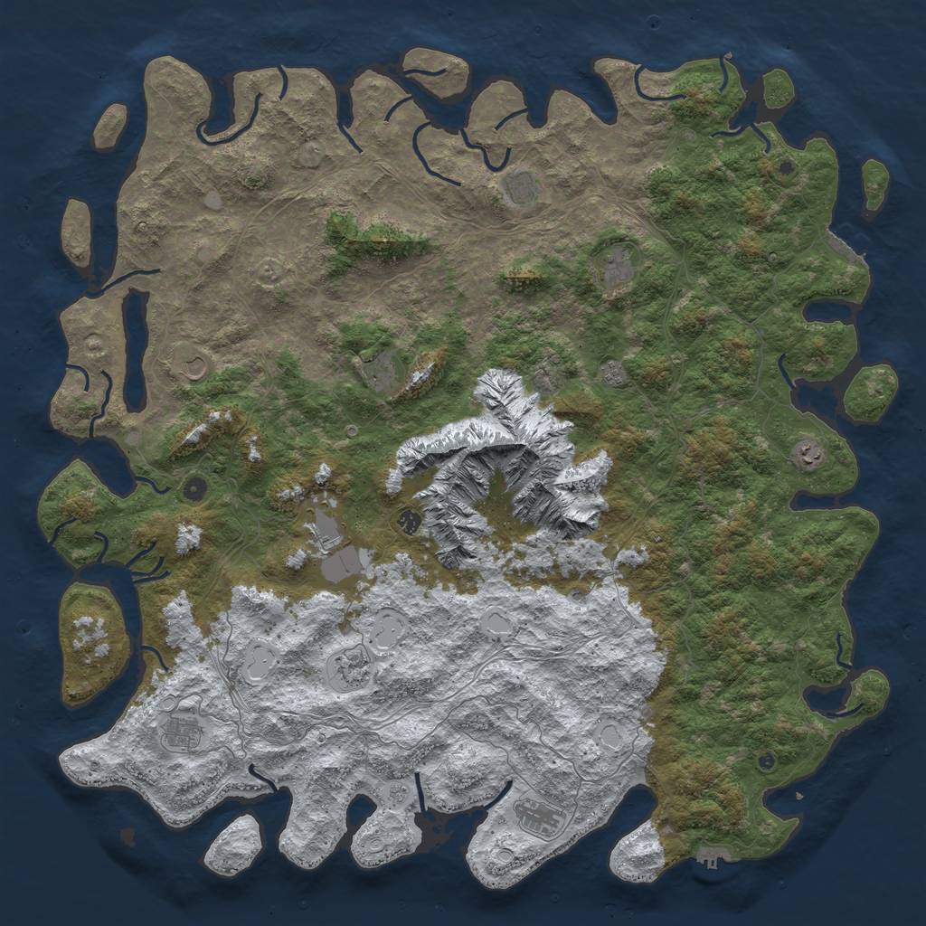 Rust Map: Procedural Map, Size: 6000, Seed: 687554, 20 Monuments
