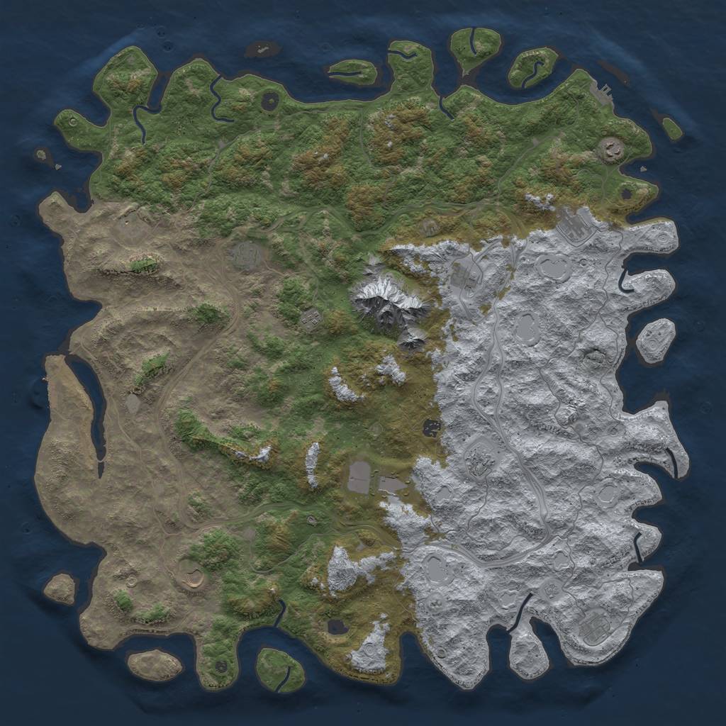 Rust Map: Procedural Map, Size: 6000, Seed: 1350, 18 Monuments