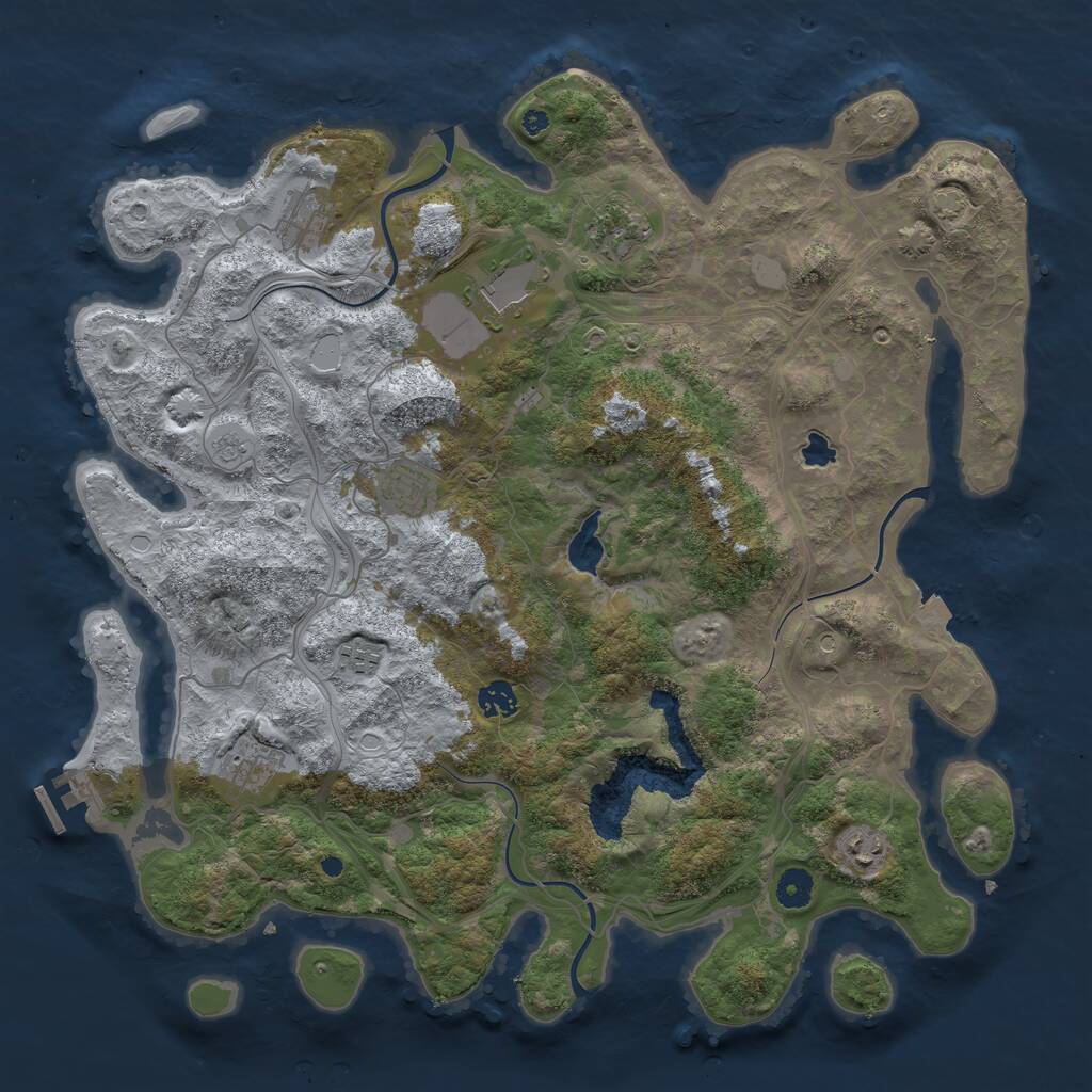 Rust Map: Procedural Map, Size: 4250, Seed: 4074, 13 Monuments