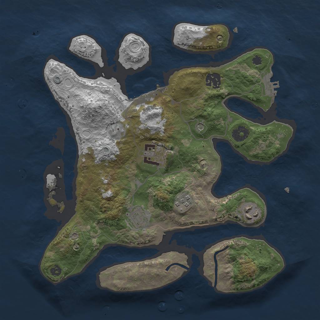 Rust Map: Procedural Map, Size: 3000, Seed: 557963, 16 Monuments