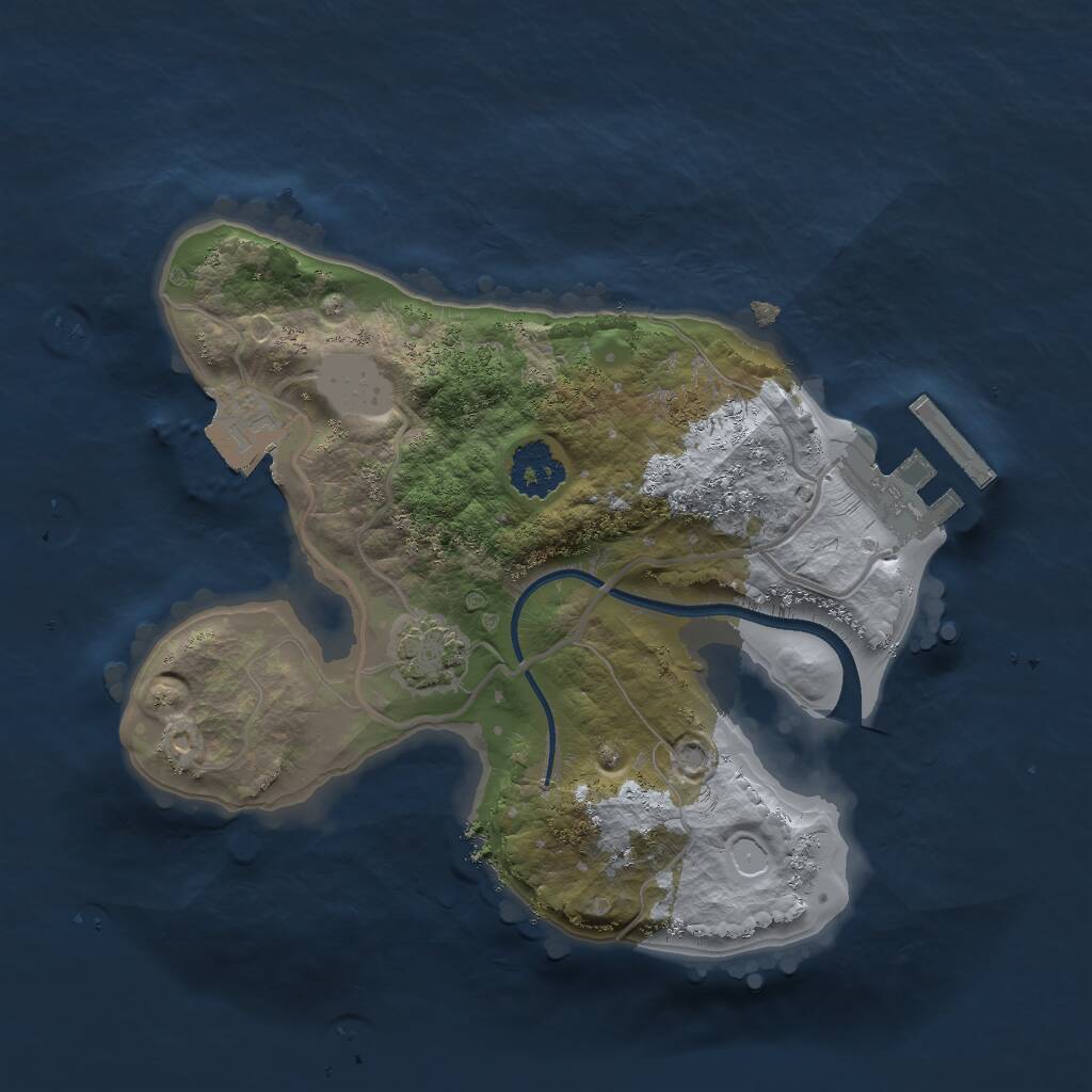 Rust Map: Procedural Map, Size: 2000, Seed: 801984, 3 Monuments