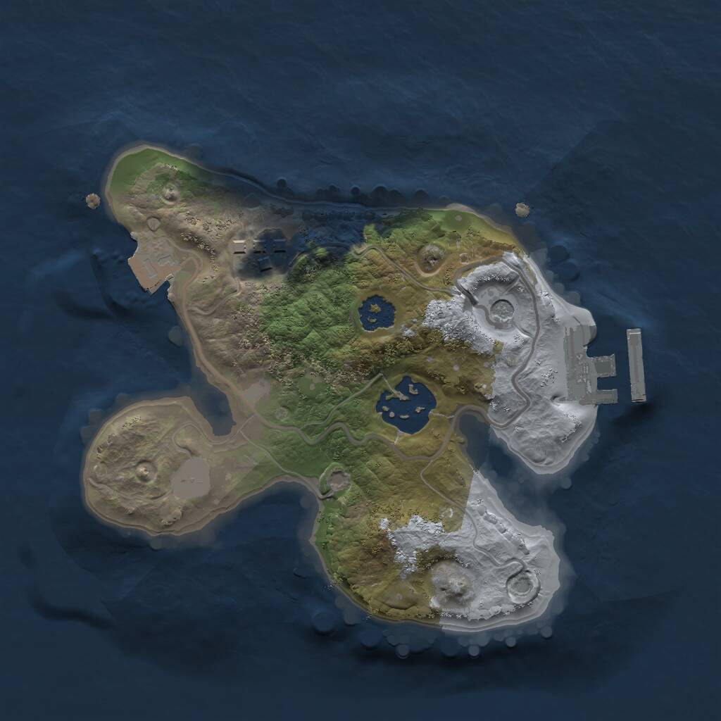 Rust Map: Procedural Map, Size: 2000, Seed: 801984, 5 Monuments