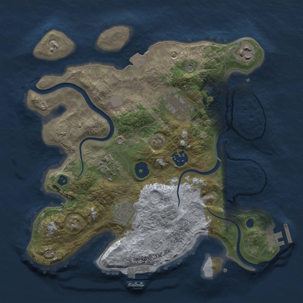 Rust Map: Procedural Map, Size: 3000, Seed: 1636977009, 12 Monuments