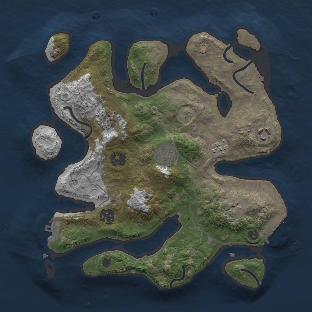 Rust Map: Procedural Map, Size: 3000, Seed: 1879862410, 16 Monuments