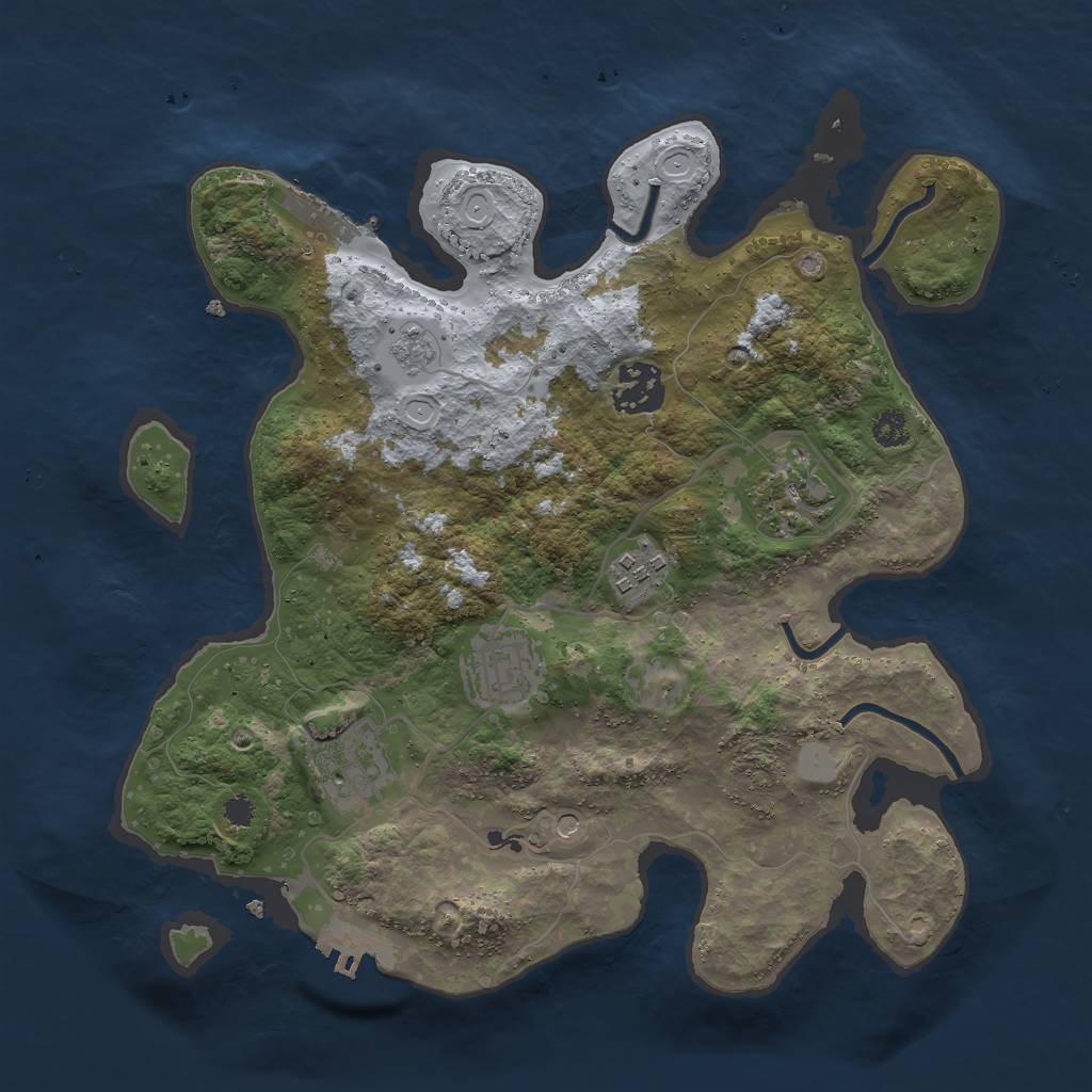 Rust Map: Procedural Map, Size: 3000, Seed: 4594, 12 Monuments