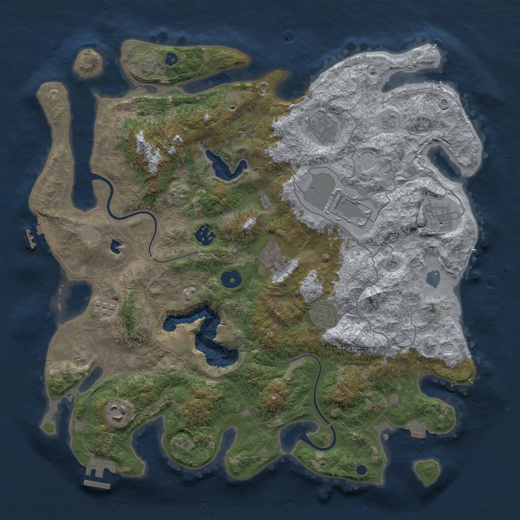 Rust Map: Procedural Map, Size: 4000, Seed: 1432324325, 14 Monuments