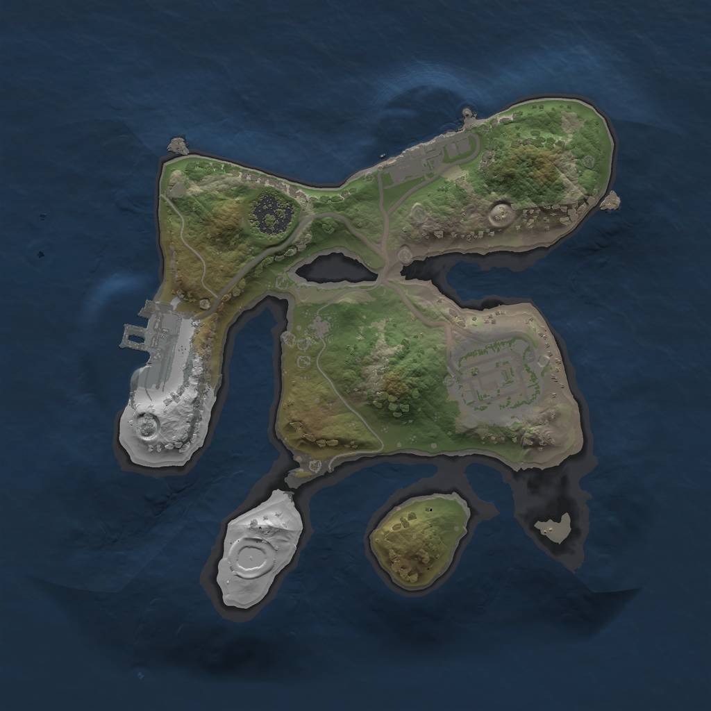 Rust Map: Procedural Map, Size: 1800, Seed: 17845, 8 Monuments