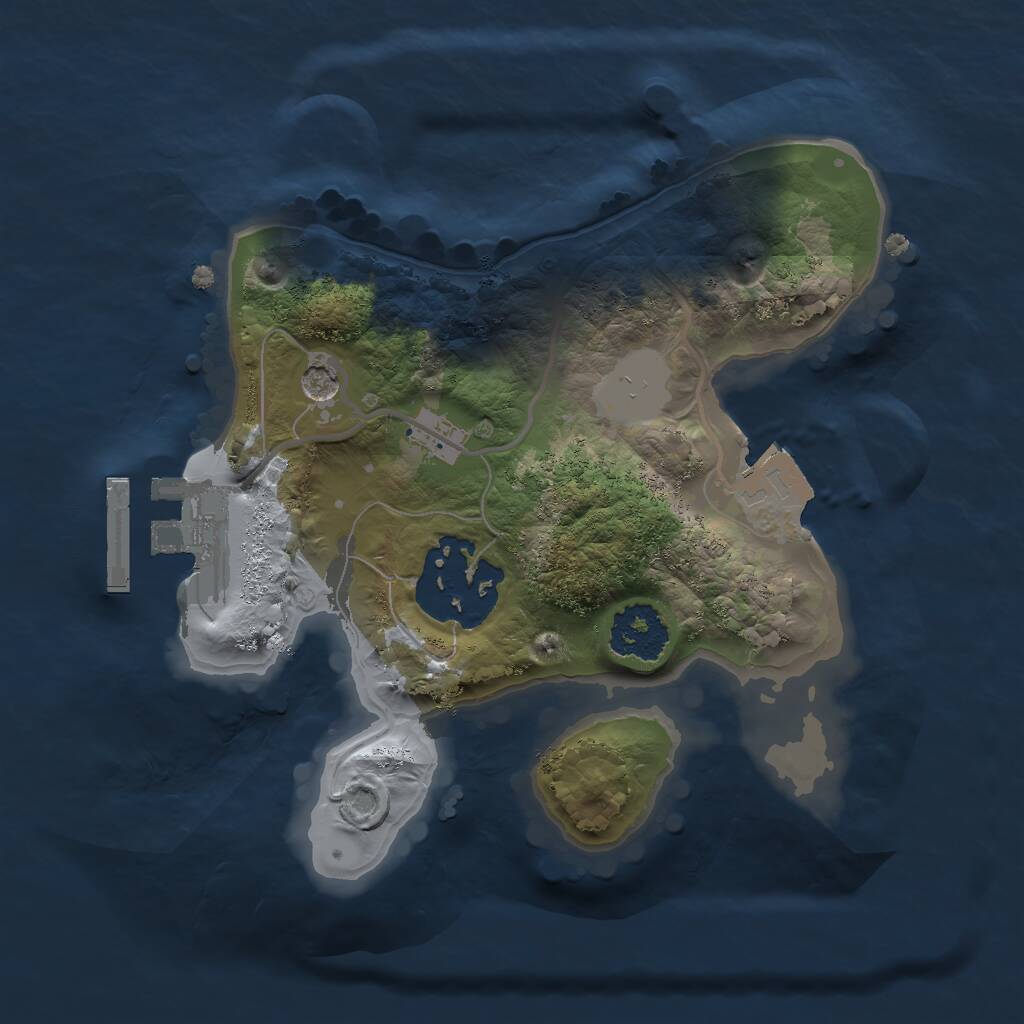 Rust Map: Procedural Map, Size: 1800, Seed: 17845, 4 Monuments