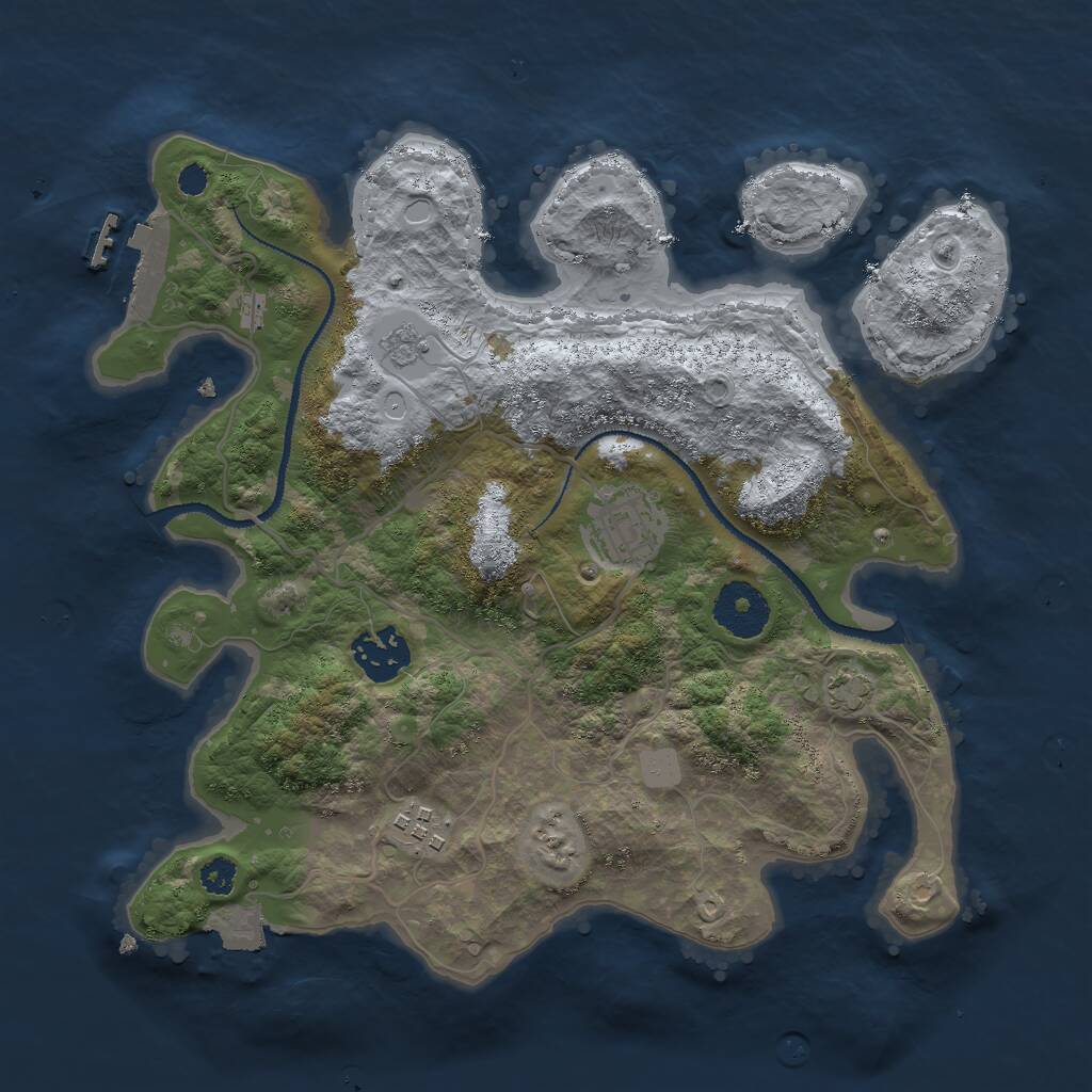 Rust Map: Procedural Map, Size: 3000, Seed: 551659, 7 Monuments
