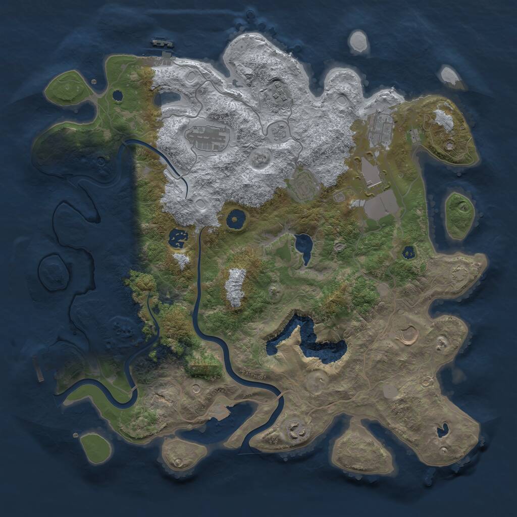 Rust Map: Procedural Map, Size: 4000, Seed: 65627887, 14 Monuments