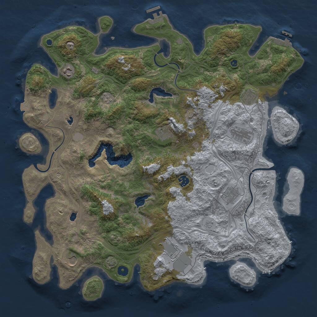 Rust Map: Procedural Map, Size: 4500, Seed: 261094285, 15 Monuments