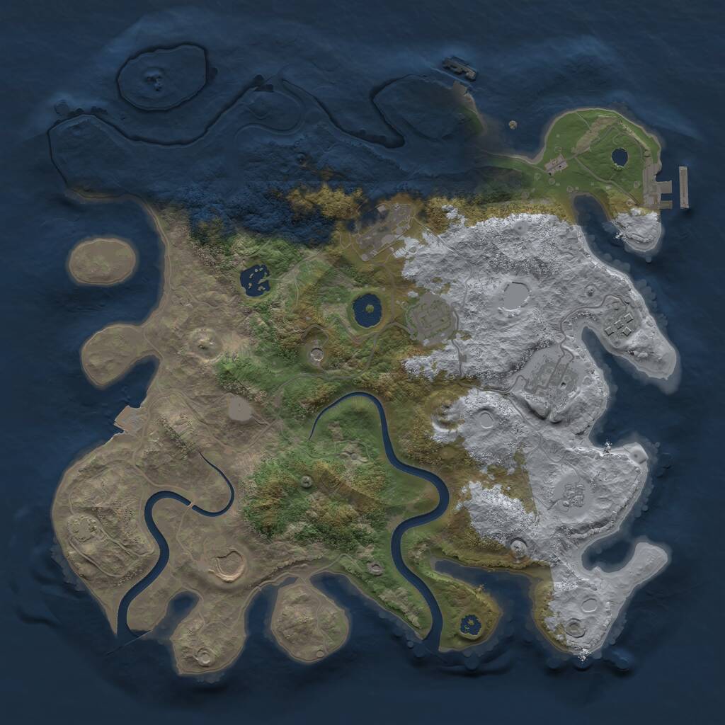 Rust Map: Procedural Map, Size: 3500, Seed: 93856, 12 Monuments