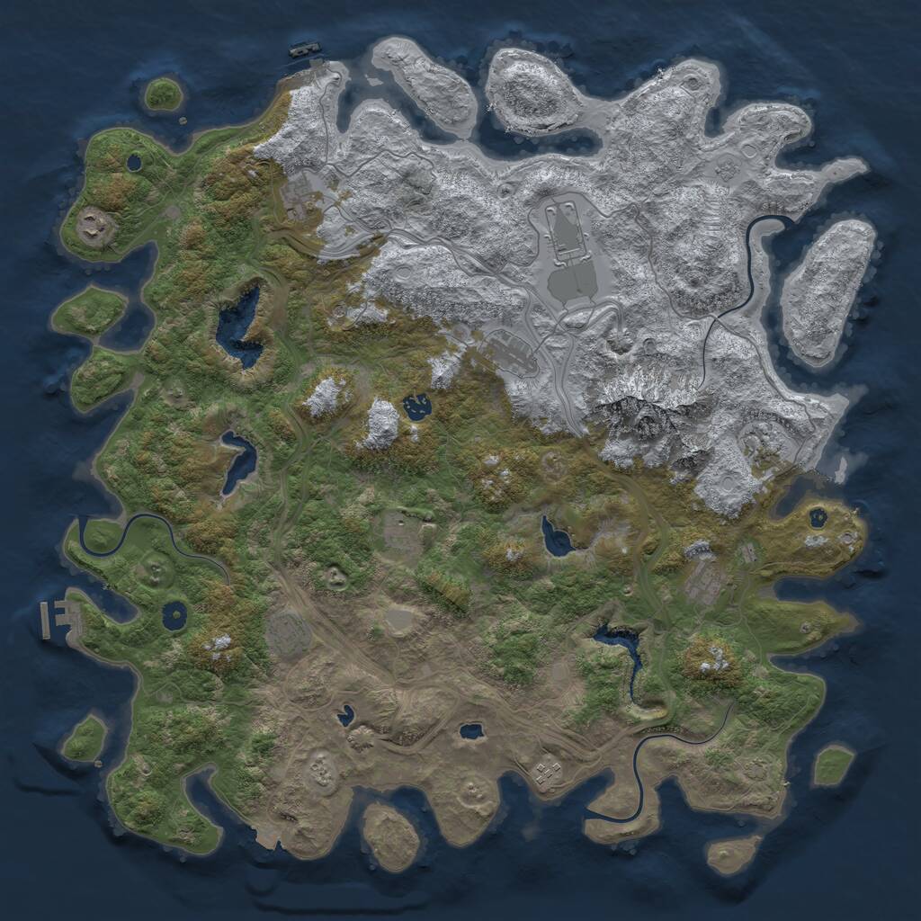 Rust Map: Procedural Map, Size: 5000, Seed: 487258978, 16 Monuments