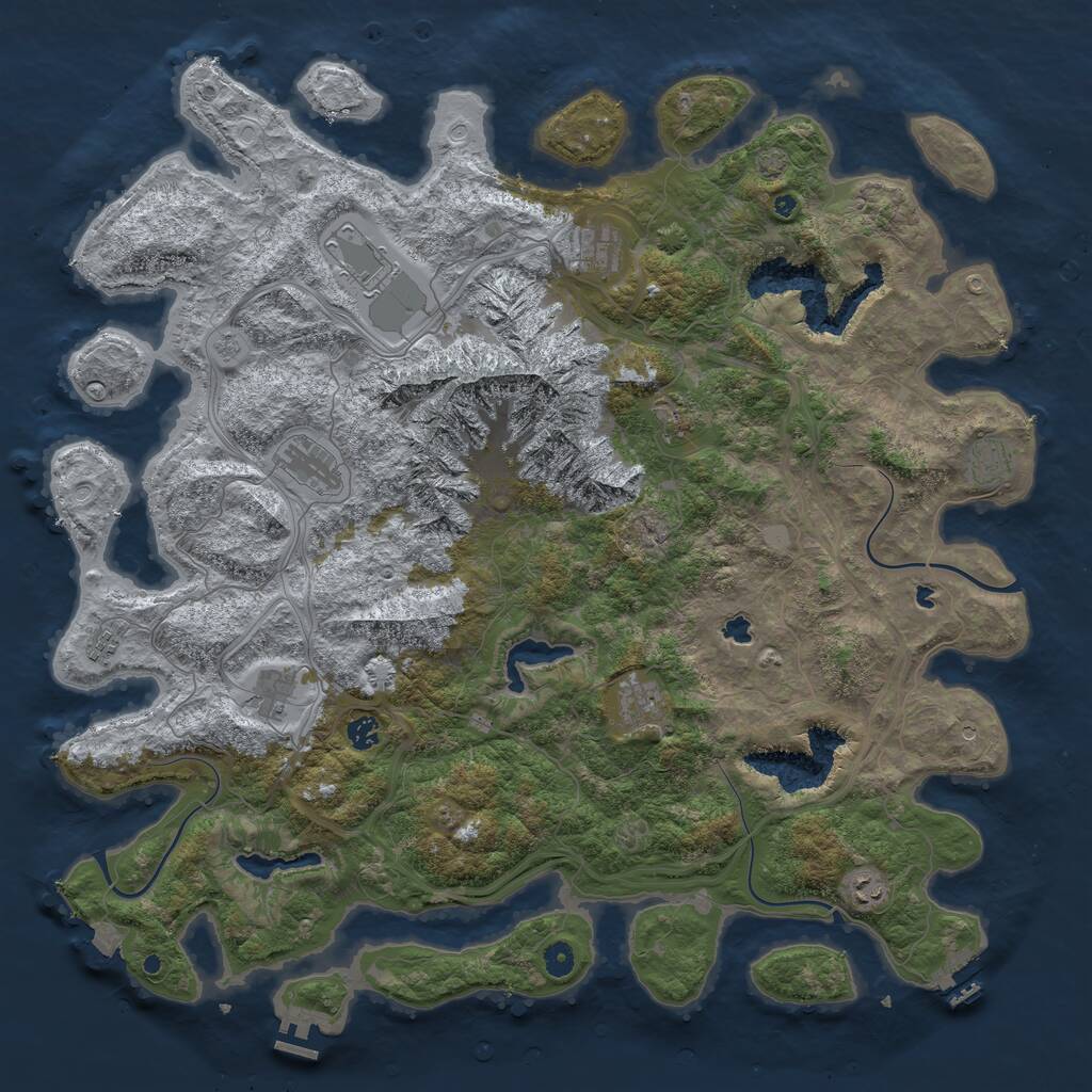 Rust Map: Procedural Map, Size: 5000, Seed: 137407739, 16 Monuments