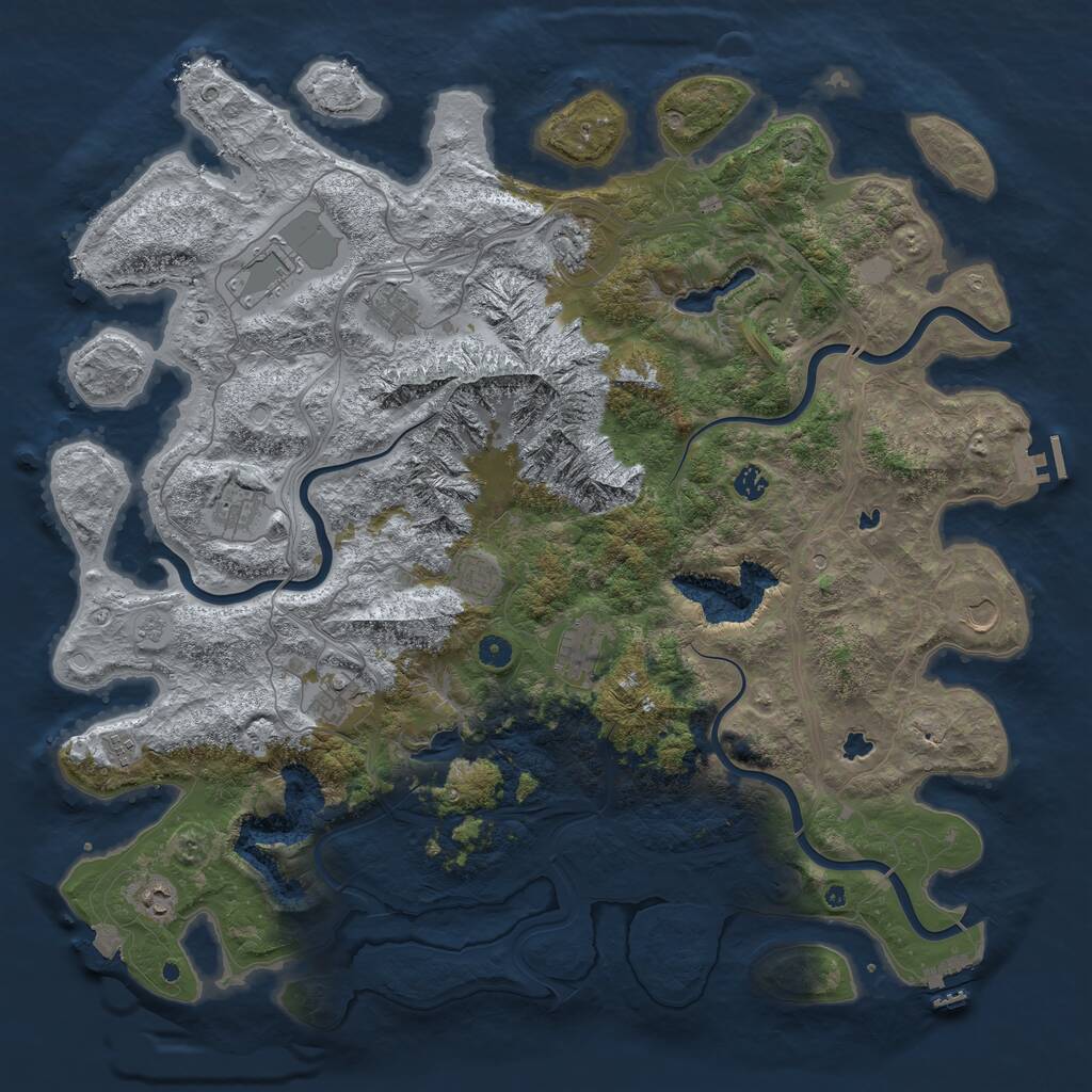 Rust Map: Procedural Map, Size: 5000, Seed: 137407739, 17 Monuments