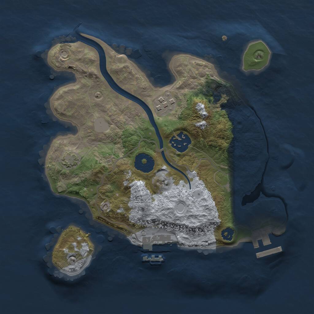 Rust Map: Procedural Map, Size: 2414, Seed: 1302, 6 Monuments