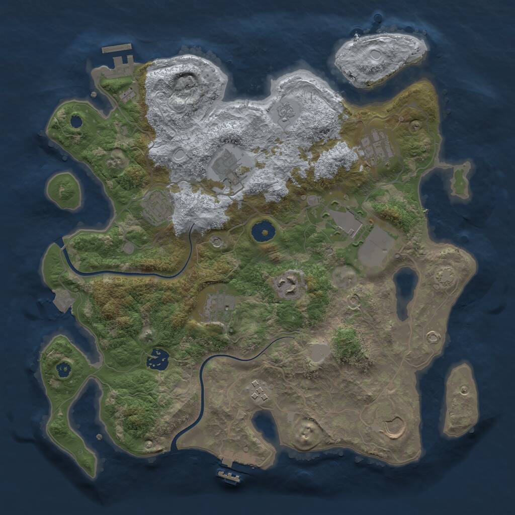 Rust Map: Procedural Map, Size: 3500, Seed: 554896, 15 Monuments