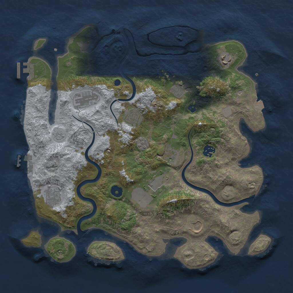 Rust Map: Procedural Map, Size: 3750, Seed: 1738783917, 16 Monuments
