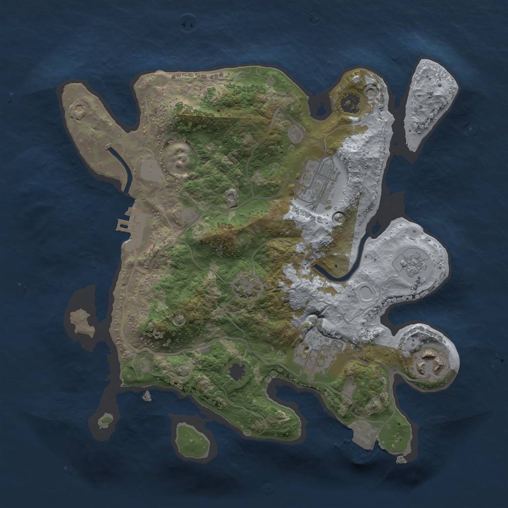 Rust Map: Procedural Map, Size: 2600, Seed: 243247, 9 Monuments