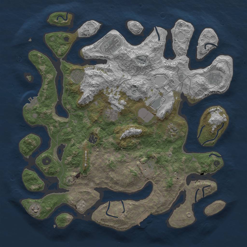 Rust Map: Procedural Map, Size: 4264, Seed: 13825, 18 Monuments