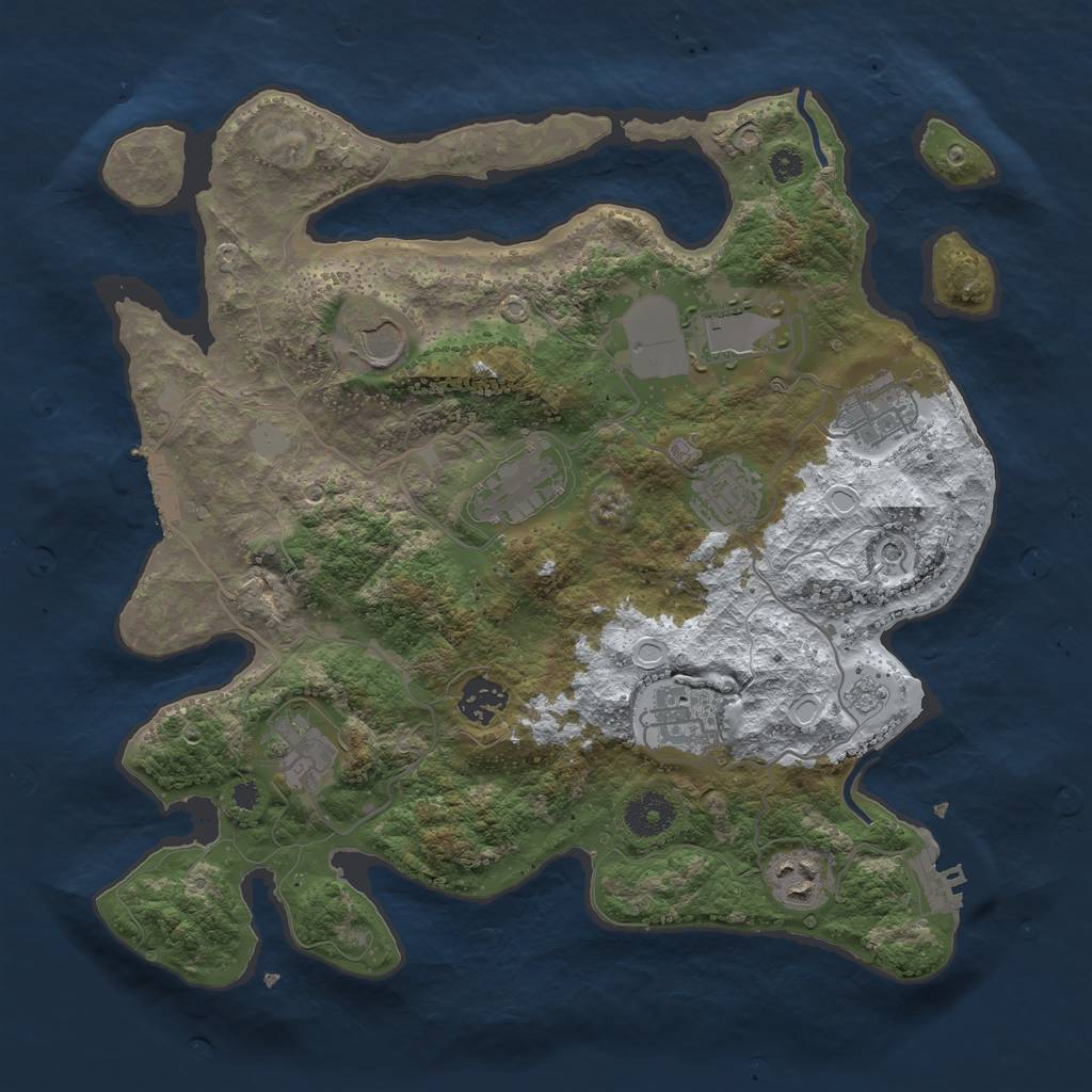 Rust Map: Procedural Map, Size: 3500, Seed: 1938893192, 18 Monuments