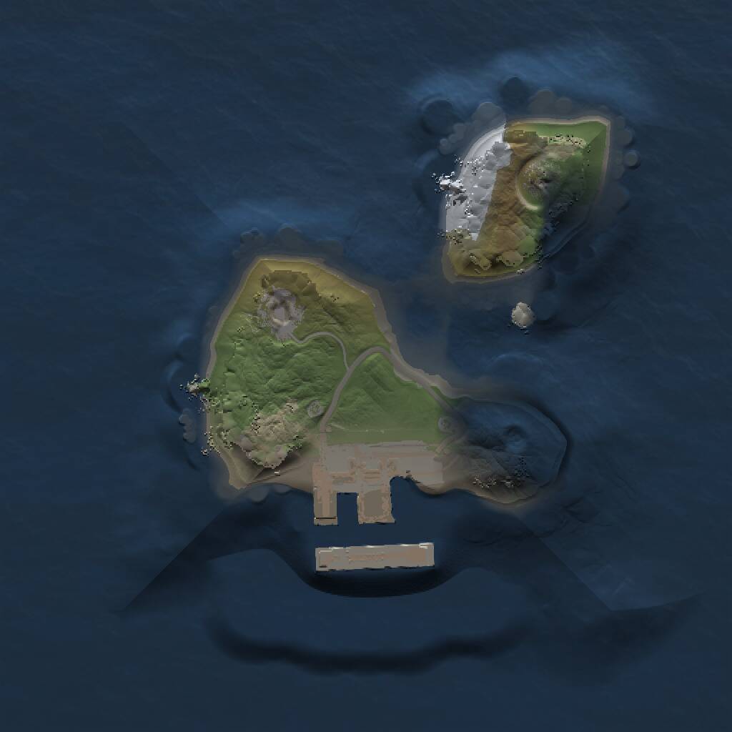 Rust Map: Procedural Map, Size: 1250, Seed: 485186216, 2 Monuments