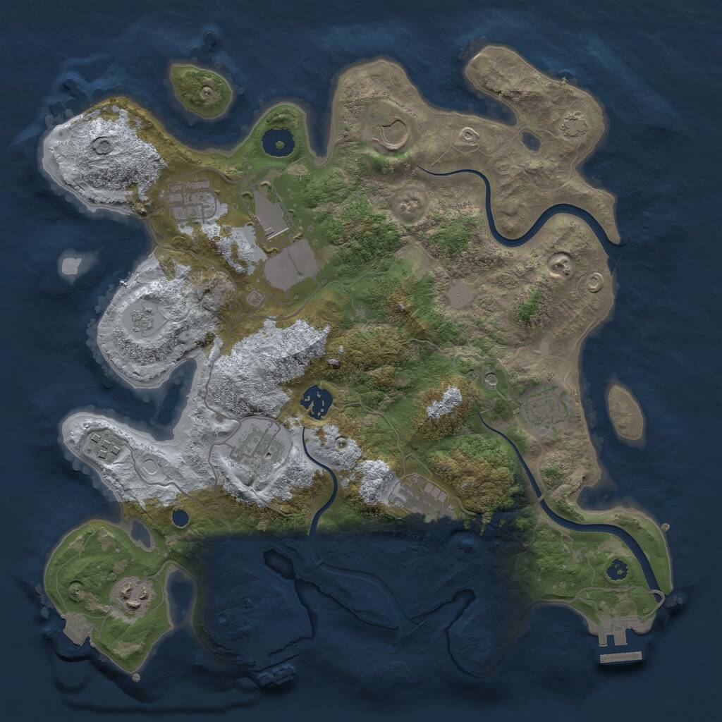 Rust Map: Procedural Map, Size: 3500, Seed: 642262417, 15 Monuments