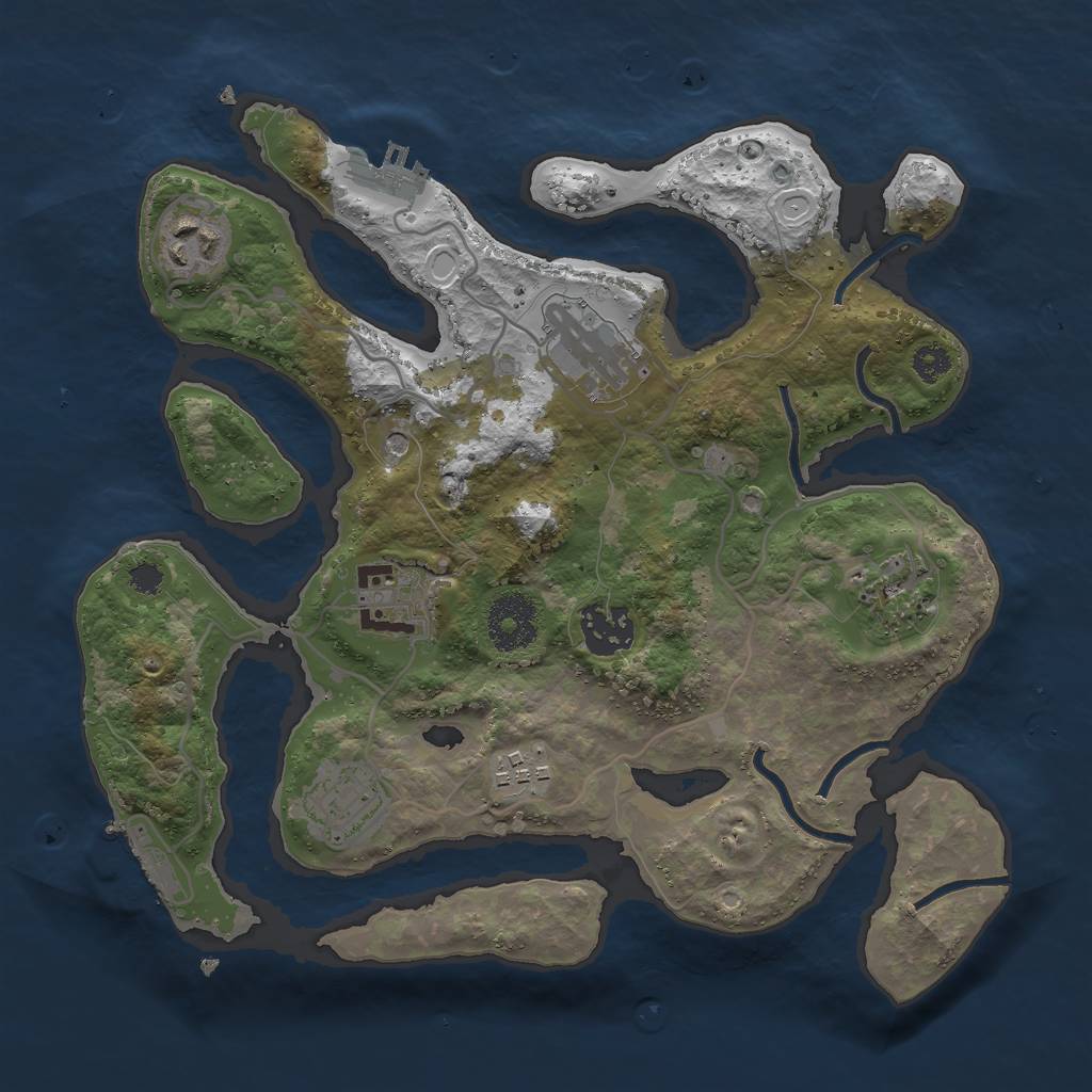 Rust Map: Procedural Map, Size: 3000, Seed: 440215367, 15 Monuments