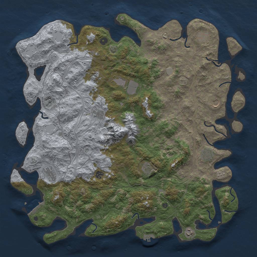 Rust Map: Procedural Map, Size: 5000, Seed: 442002, 19 Monuments