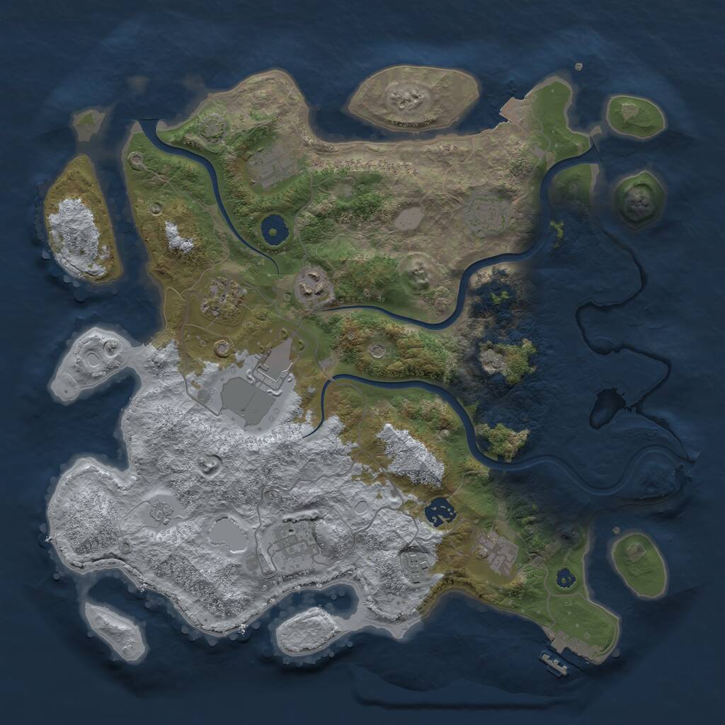 Rust Map: Procedural Map, Size: 3800, Seed: 20210829, 14 Monuments