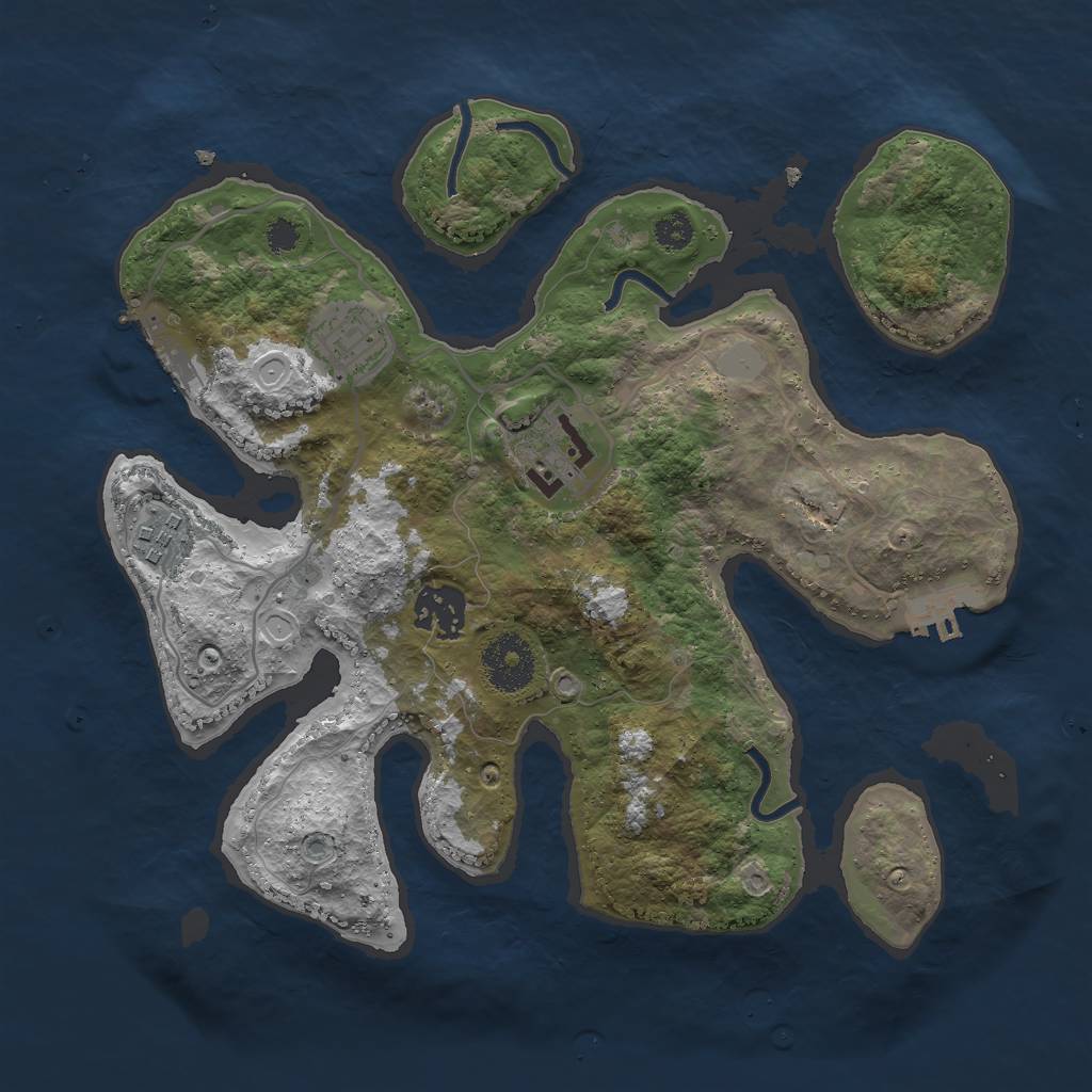 Rust Map: Procedural Map, Size: 3000, Seed: 1333, 11 Monuments
