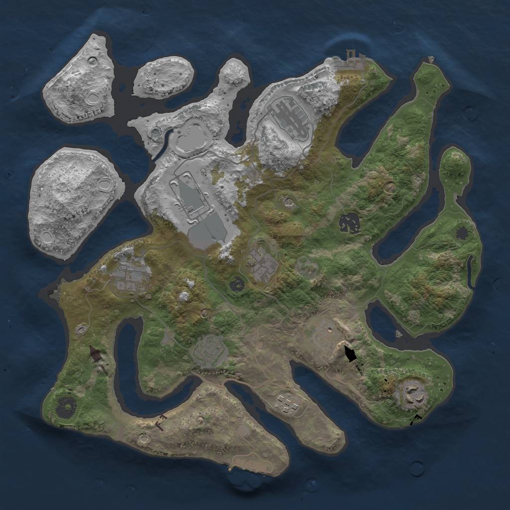 Rust Map: Procedural Map, Size: 3500, Seed: 127017013, 20 Monuments