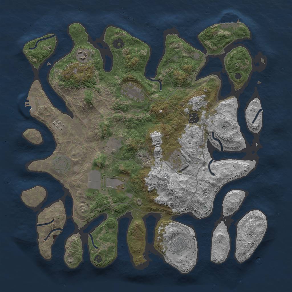Rust Map: Procedural Map, Size: 4000, Seed: 386658, 20 Monuments