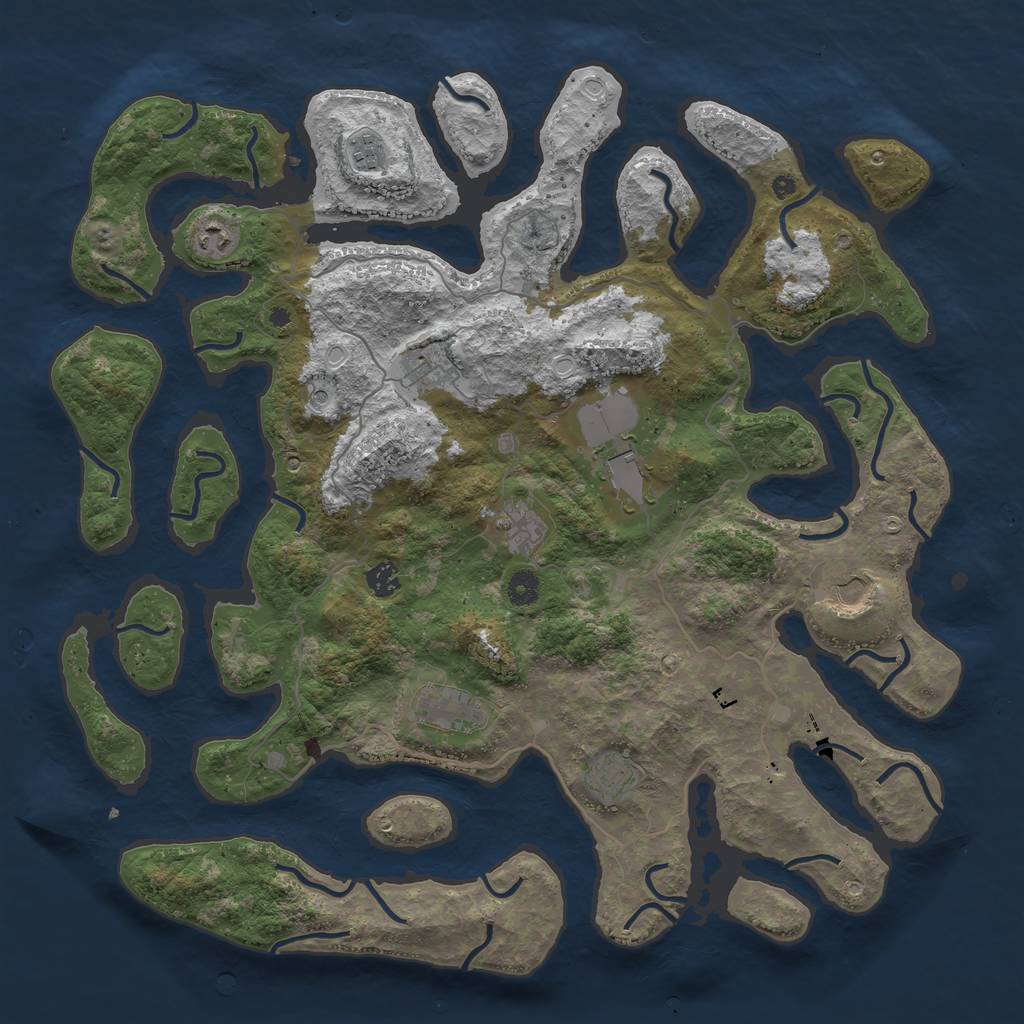 Rust Map: Procedural Map, Size: 4500, Seed: 3548913, 15 Monuments
