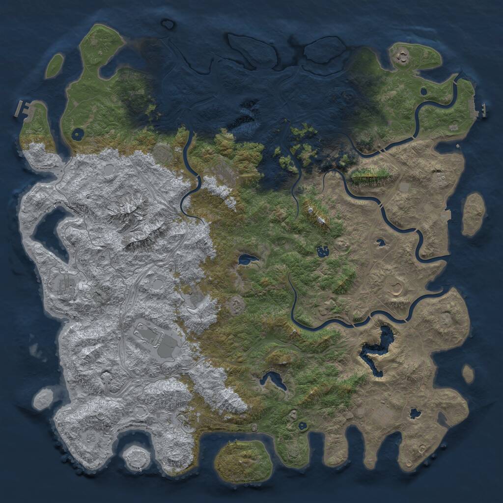 Rust Map: Procedural Map, Size: 5996, Seed: 100, 17 Monuments