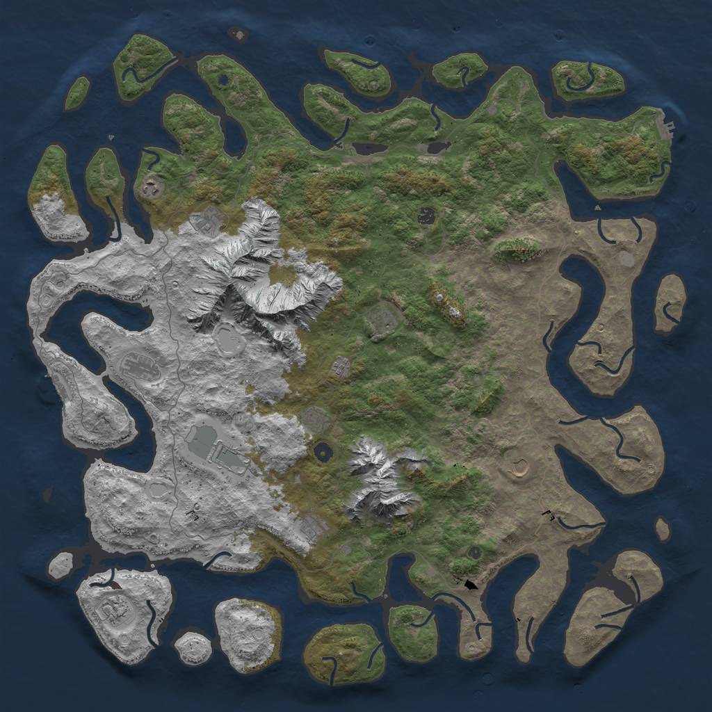 Rust Map: Procedural Map, Size: 5996, Seed: 100, 19 Monuments